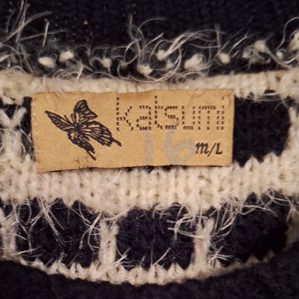 Katsumi Geometric Black & White Crew Neck Sweater. NWOT Size M/L - Picture 3 of 9